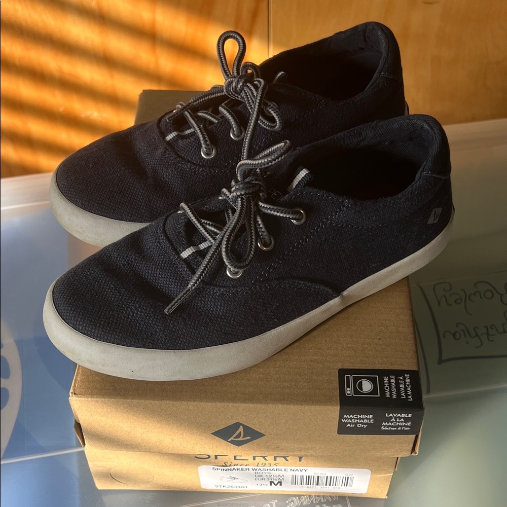 Sperry Spinnaker Washable Dark Blue Canvas Shoes